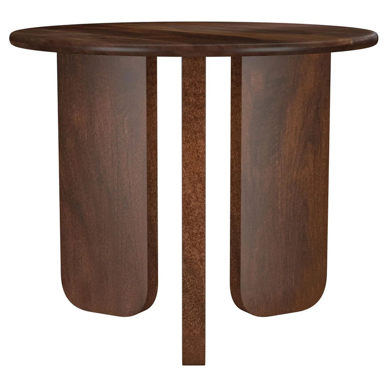 Dale Round Solid Mango Wood Side End Table Brown by Unique Piece Furniture