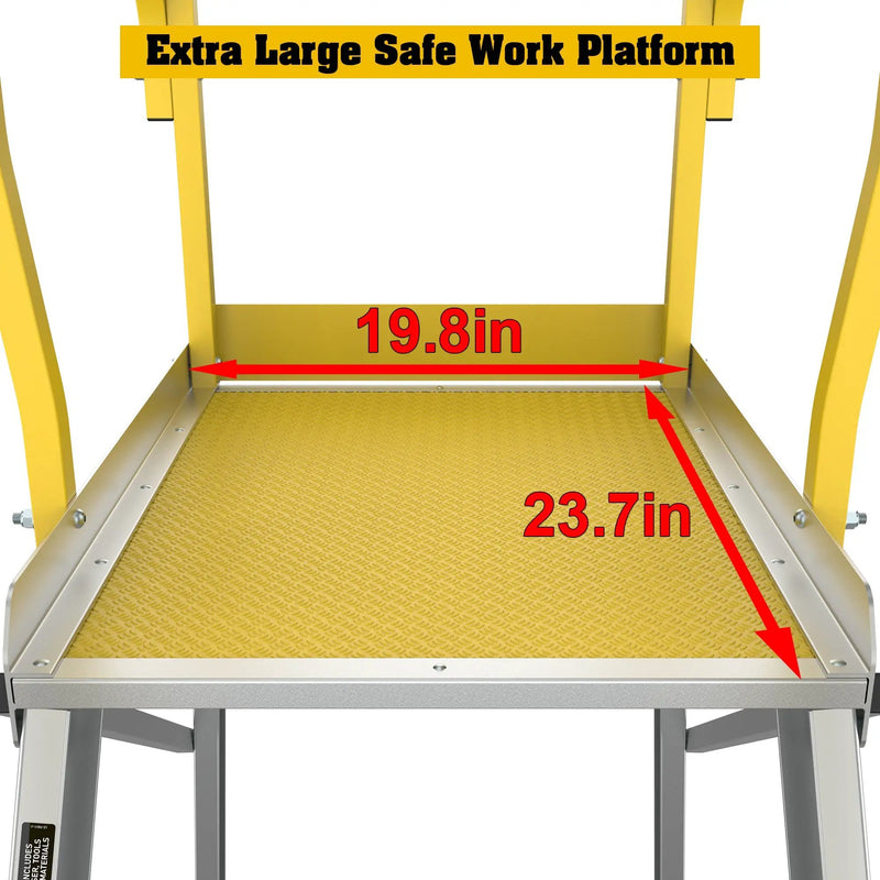 6 Step 375lbs Aluminum Rolling Platform Ladder by HouseOfZazla