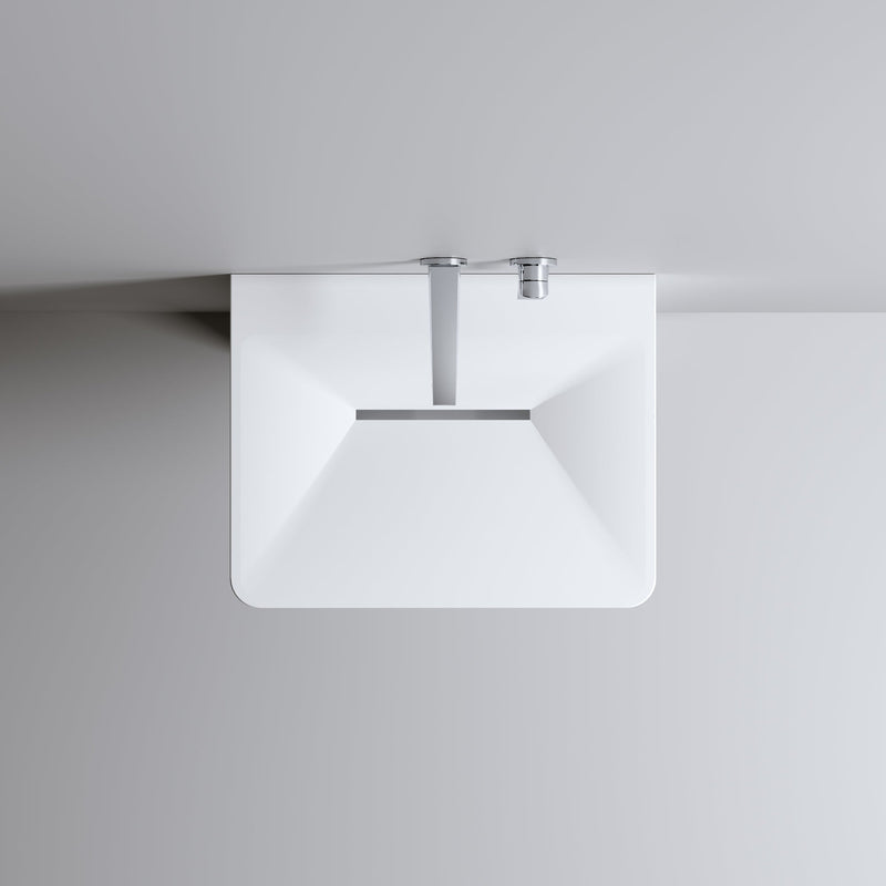 Modern Wall-Mounted Solid Surface Pedestal Sink by HouseOfZazla