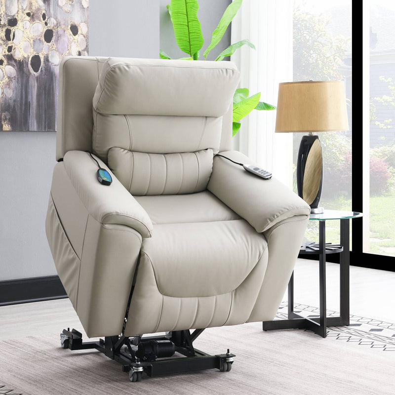 Marsha - Power Recliner With Lift & Massage - Light Gray by HouseOfZazla