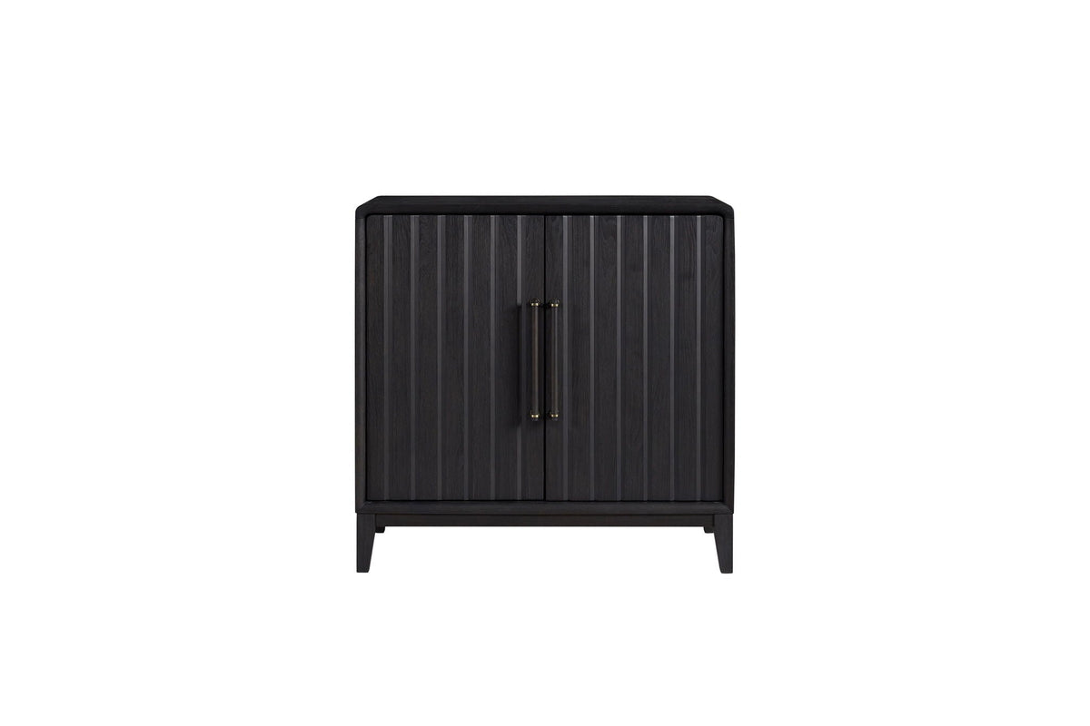 Ample Storage Bar Cabinet with Wine Glass Storage - Black