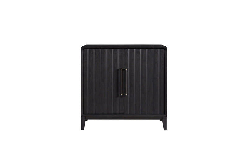 Ample Storage Bar Cabinet with Wine Glass Storage - Black