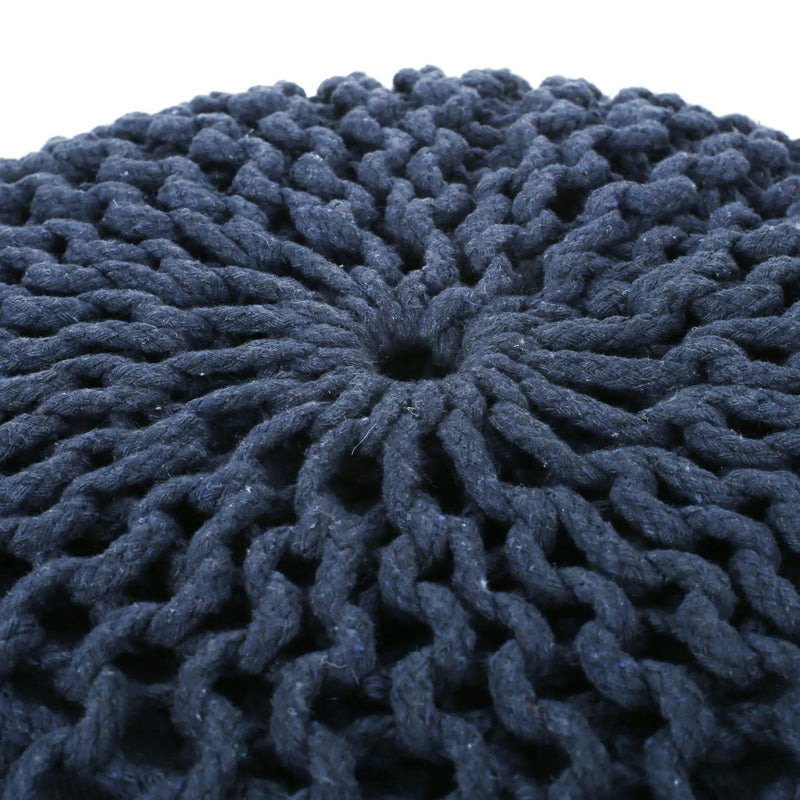 Bordeaux - Knitted Round Pouf Ottoman, Floor Cushion by Unique Piece Furniture