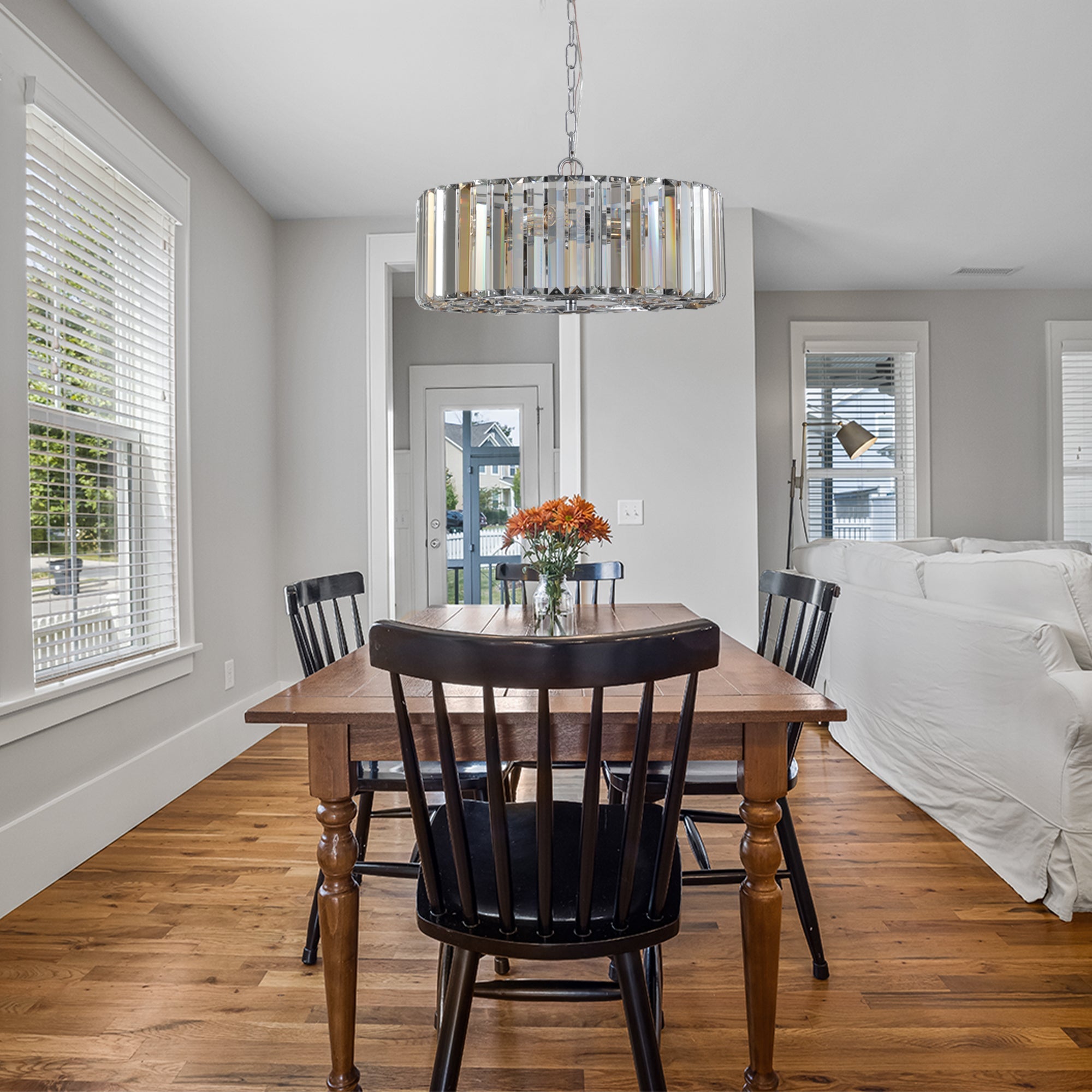 17' Chrome Crystal Pendant Chandelier by HouseOfZazla