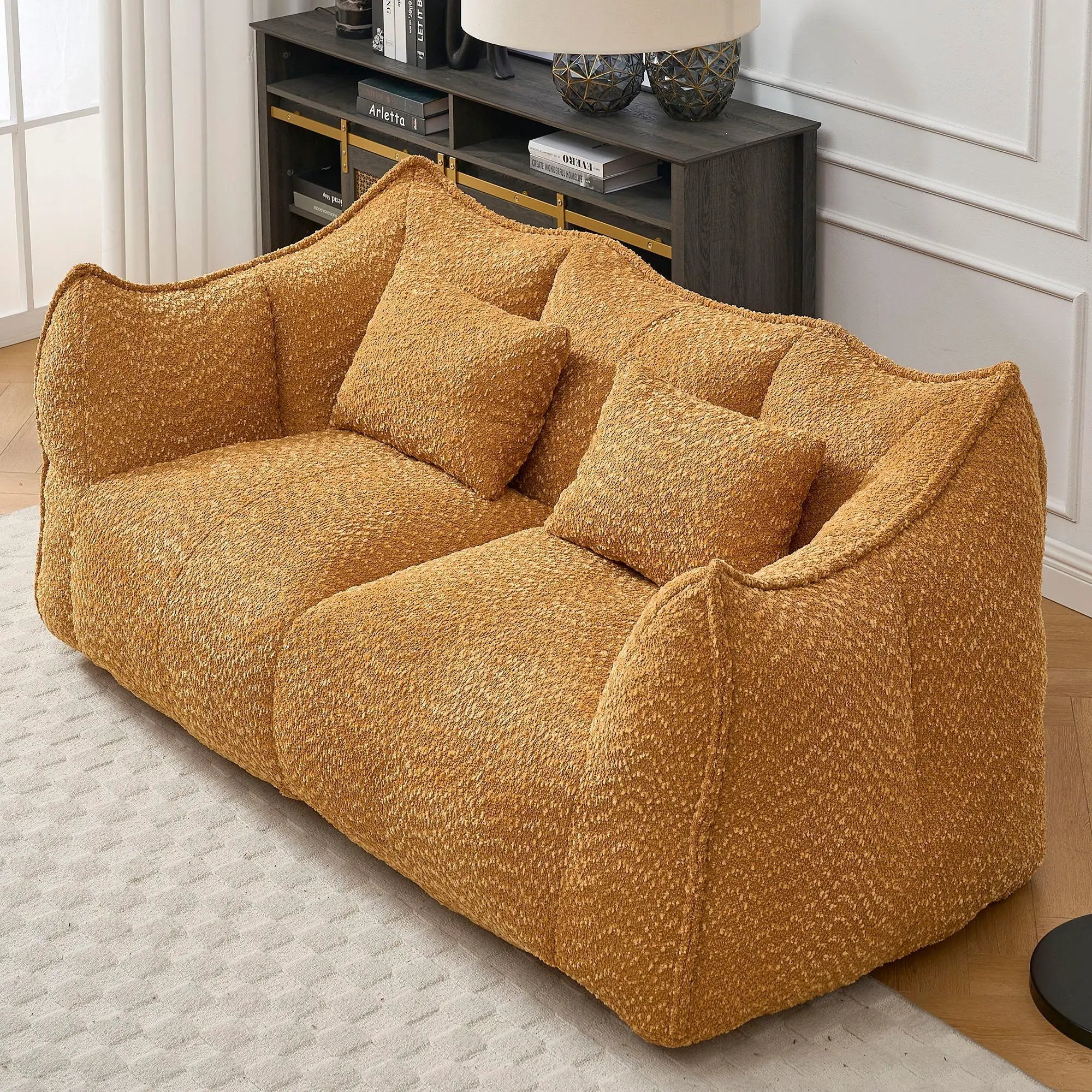 Comfortable Dual Beanbag Chair With High Resilience Foam Core For 2 People by HouseOfZazla