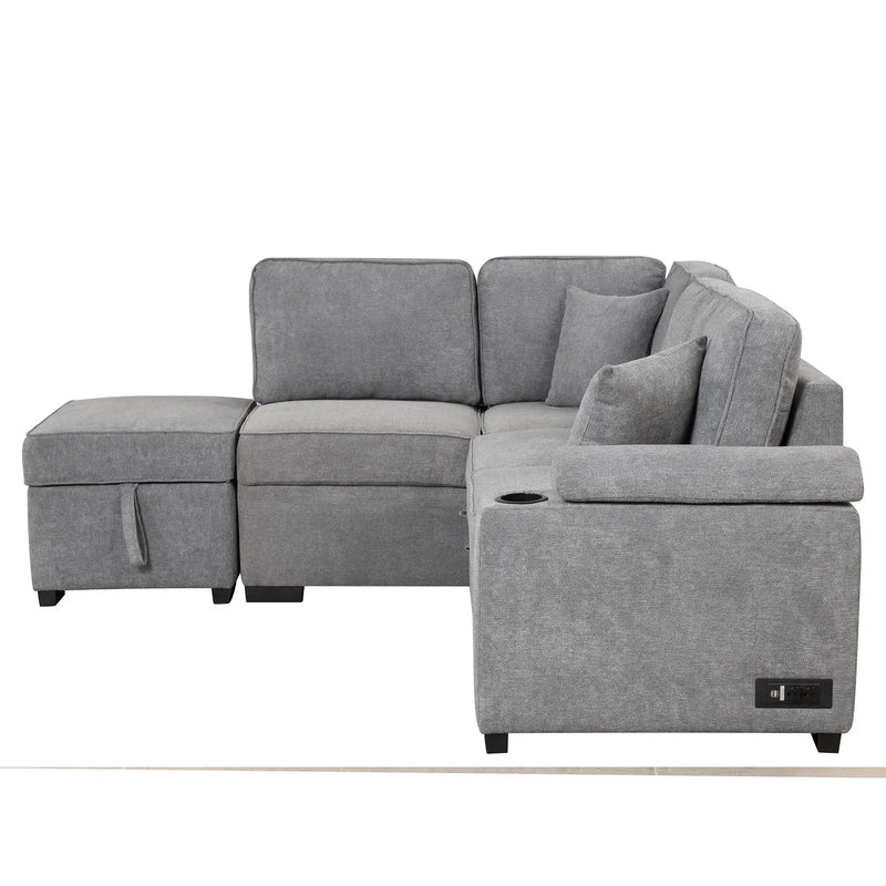 Sleeper Sofa Bed, 2 In 1 Pull Out Sofa Bed L Shape Couch With Storage Ottoman For Living Room, Bedroom Couch And Small Apartment by HouseOfZazla