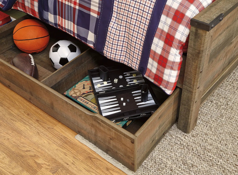 Trinell - Twin Bookcase Bed With 1 Large Storage Drawer - Brown by Unique Piece Furniture