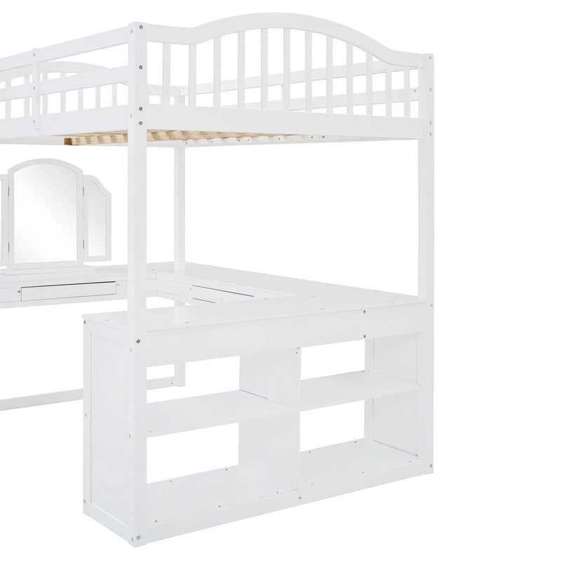Loft Bed With Drawers, Cabinet, Shelves With Desk by HouseOfZazla