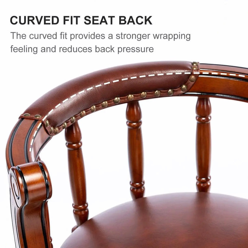Swivel Cow Top Wooden Bar Stool, 360 Degree Swivel Bar Height Chair With Backs For Home Kitchen Counter by HouseOfZazla