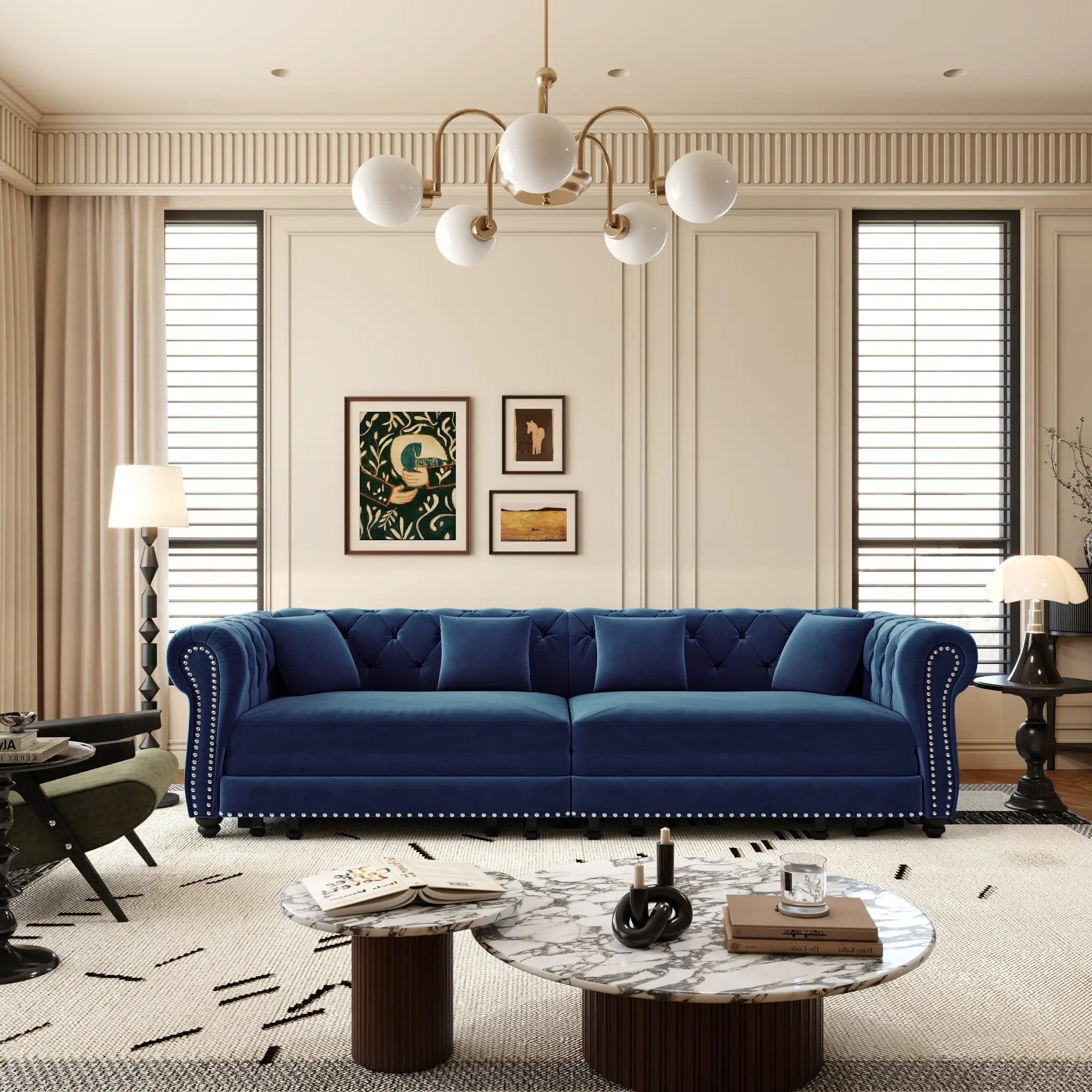 Chesterfield 3-in-1 Pull-Out Sofa Bed, Convertible Sleeper Sofa by HouseOfZazla