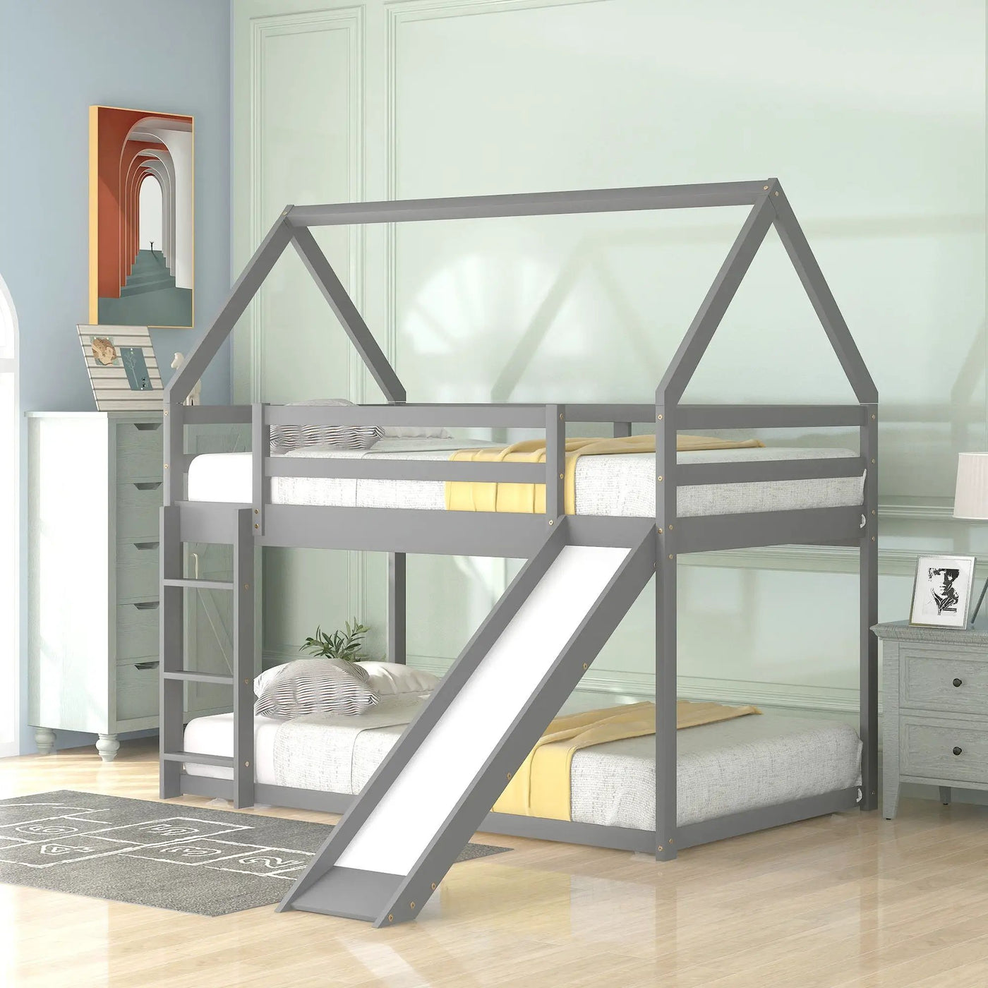 House Shape Bunk Bed With Slide And Ladder by HouseOfZazla