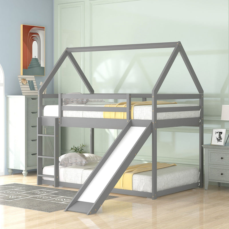 House Shape Bunk Bed With Slide And Ladder by Unique Piece Furniture