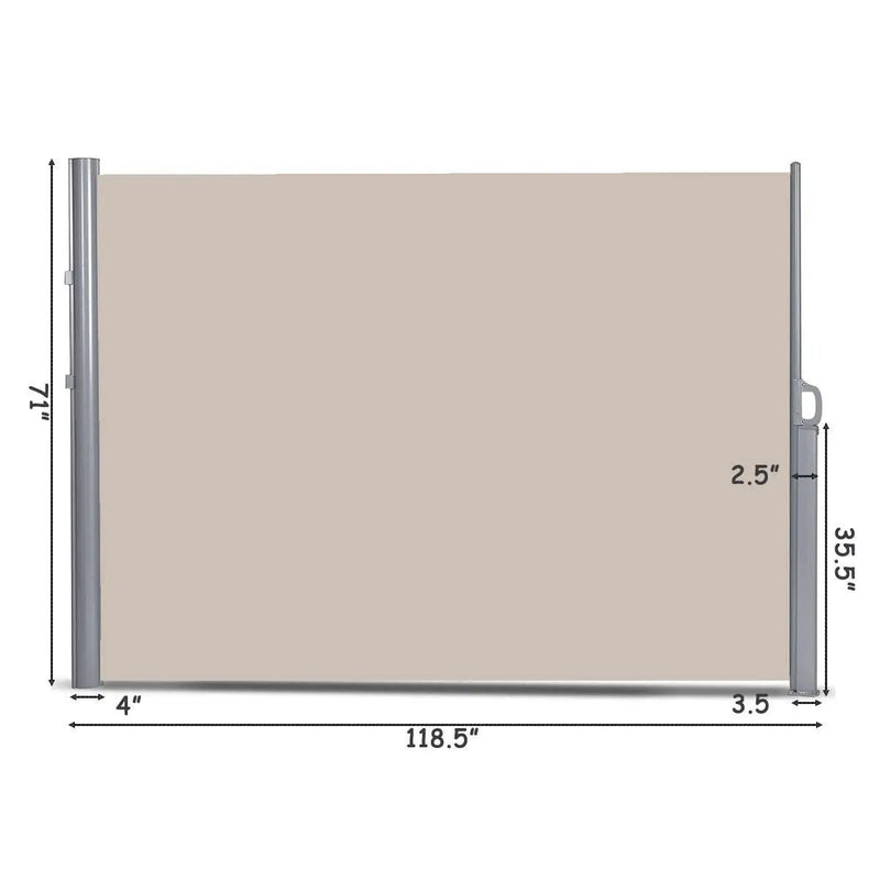 118.5 x 71 Inch Patio Retractable Folding Side Awning Screen by DirectDeals