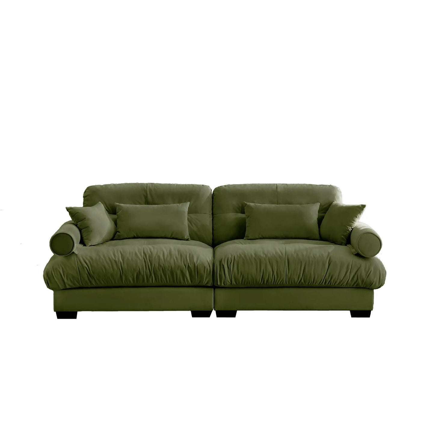 Modern Sofa With Bolstered Armrests And Pillows by HouseOfZazla