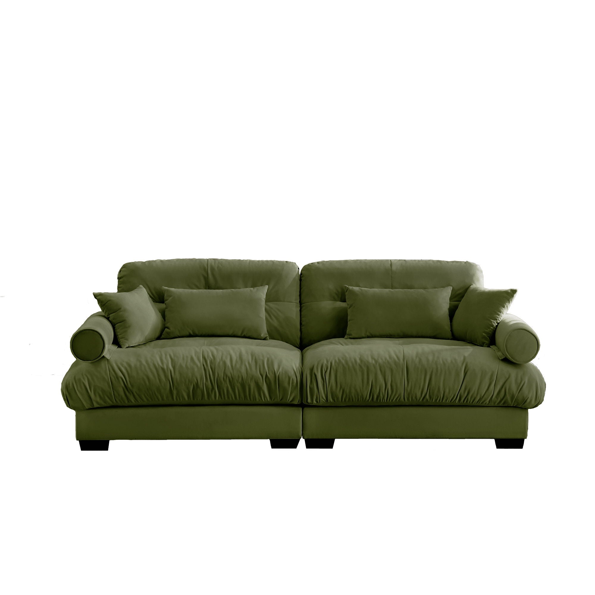 Modern Sofa With Bolstered Armrests And Pillows by Unique Piece Furniture
