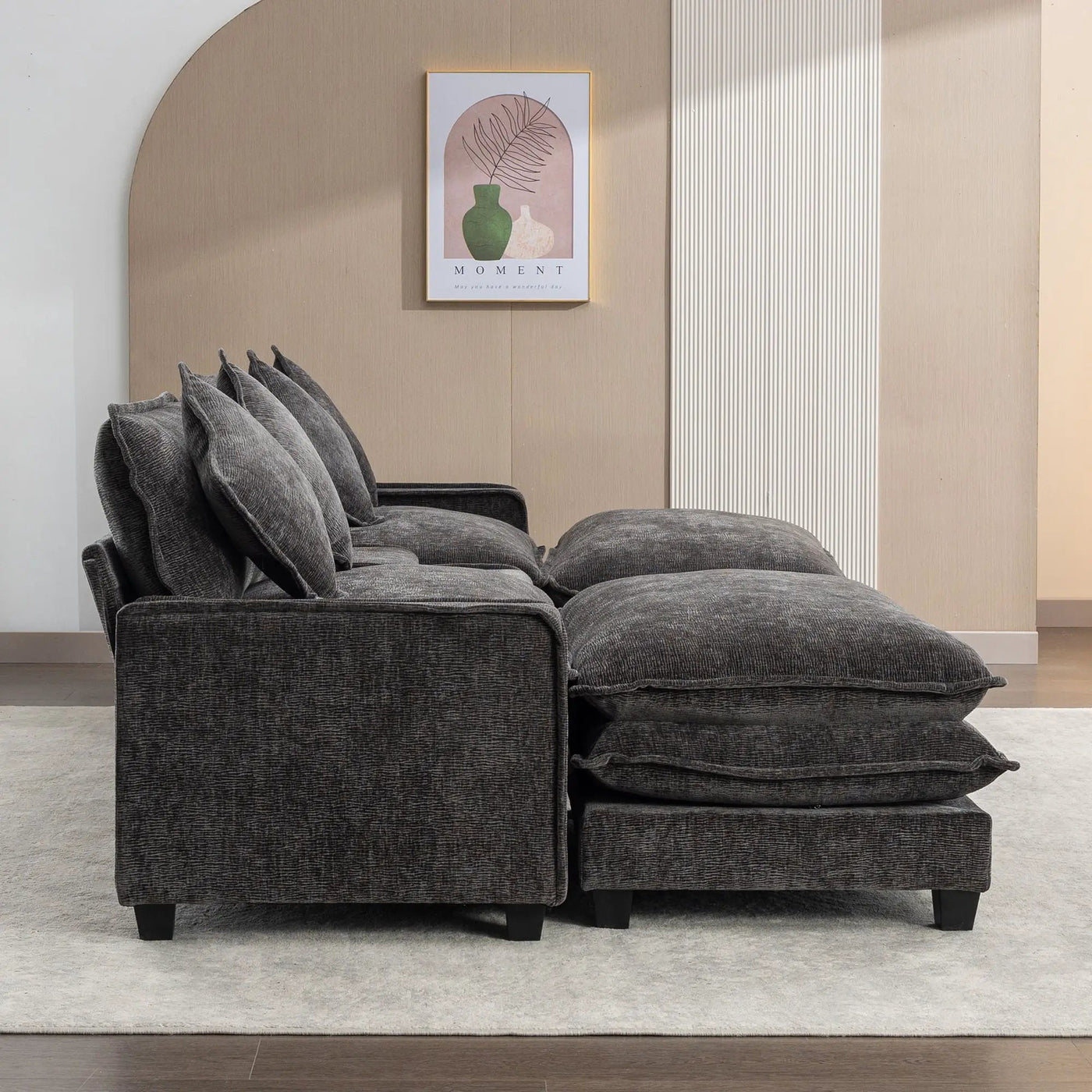 Modern Sectional Sofa With Removable Ottomans, USB Ports by HouseOfZazla