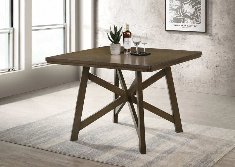 Canfield 47-inch Square Counter Height Dining Table Brown by Unique Piece Furniture