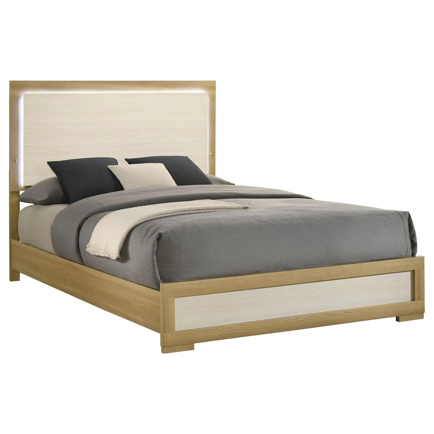 Lincoln - LED Panel Bed With Touch Light Headboard by HouseOfZazla