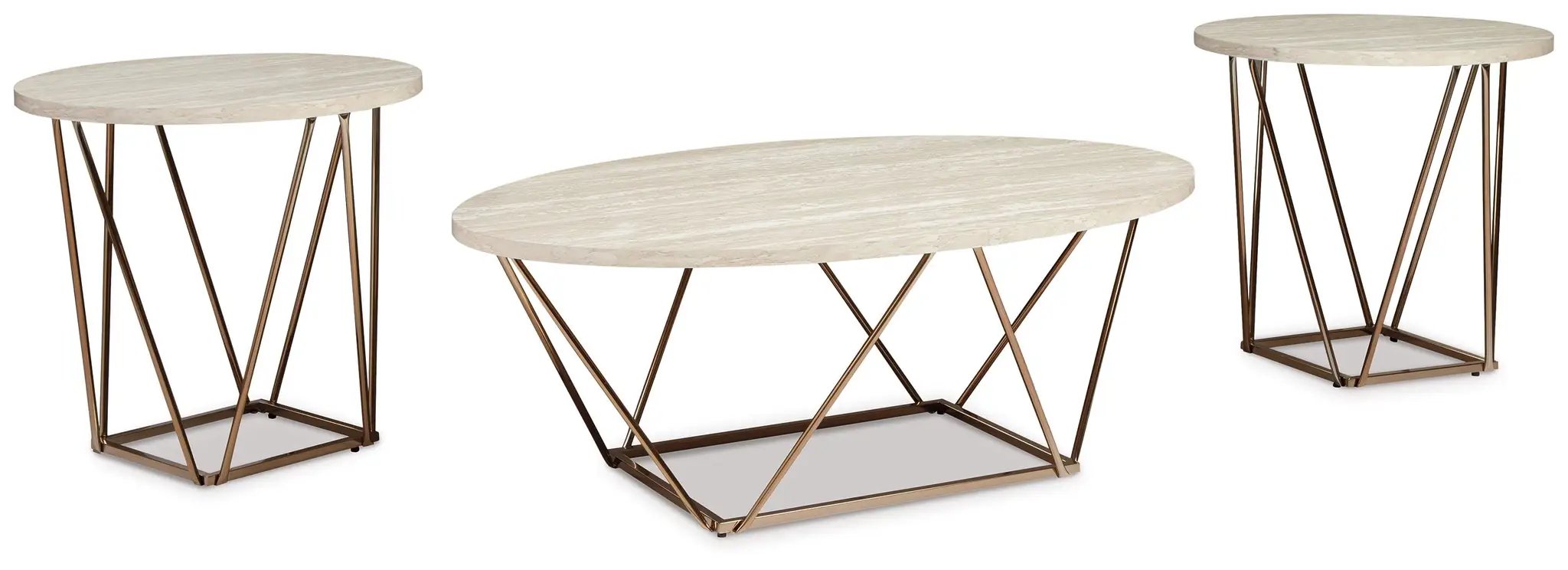 Tarica - Occasional Table Set (Set of 3) - White / Metallic by Unique Piece Furniture