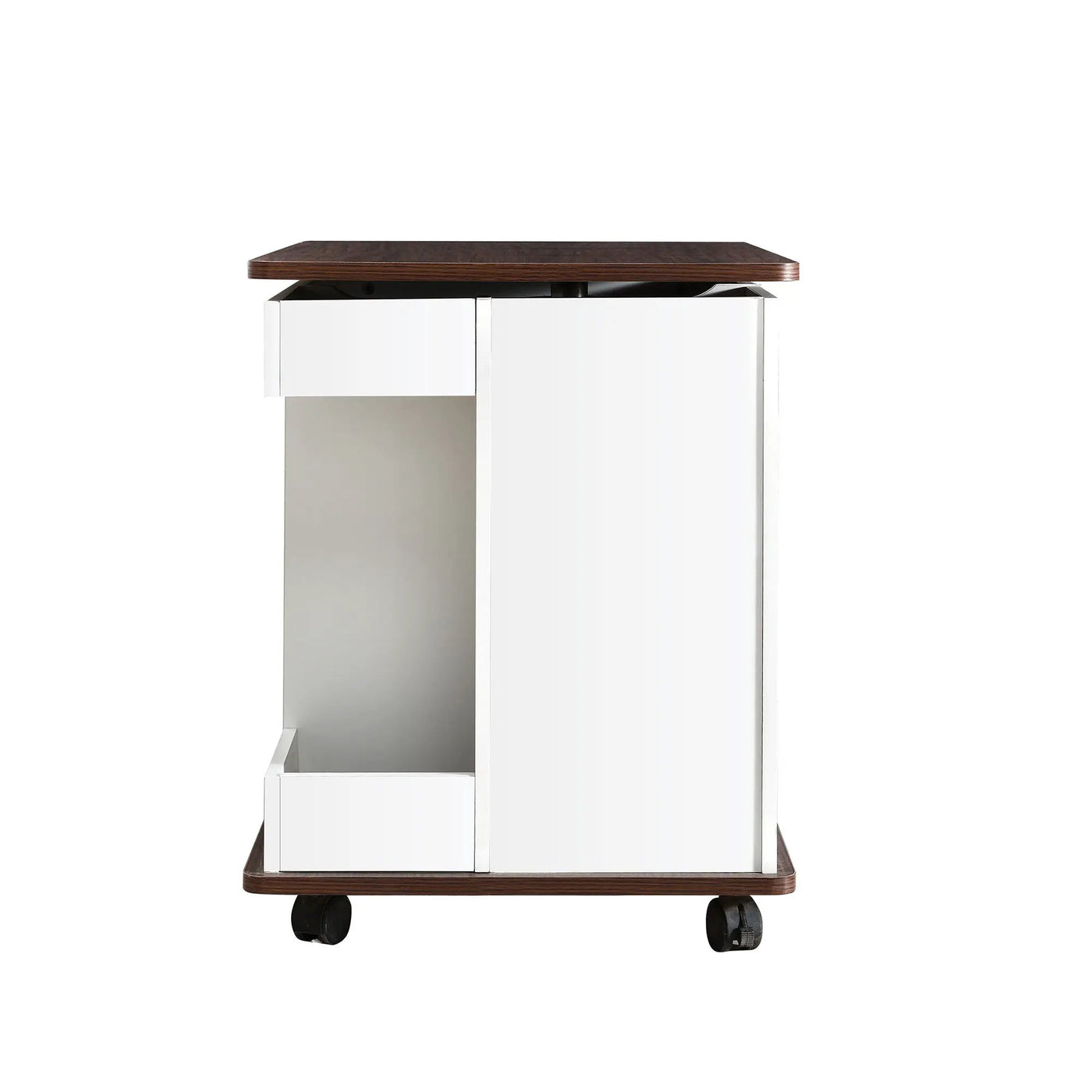 Adjustable End Table With Wheels, 360°Rotating Top And Storage Space by HouseOfZazla