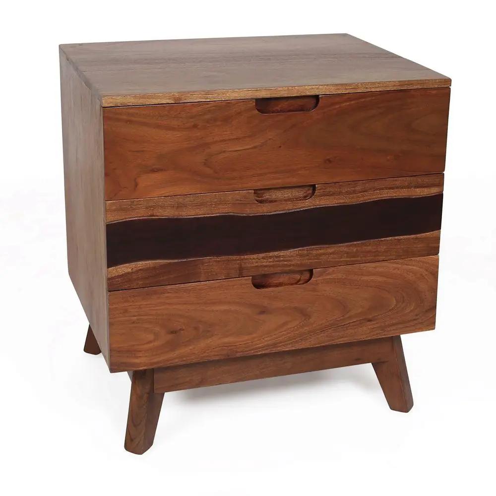 Nightstand Natural Wood - Brown by HouseOfZazla