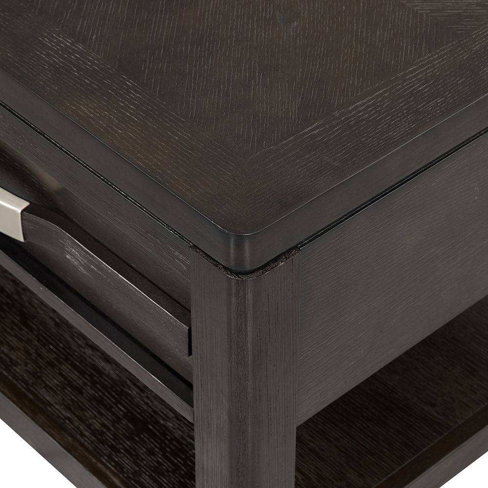 Elegant Dark Brown End Table with Storage Drawer and Shelf, photo 27 of 33