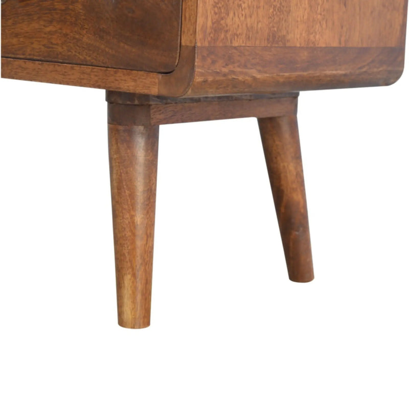 Solid Wood Curved Media Unit by HouseOfZazla