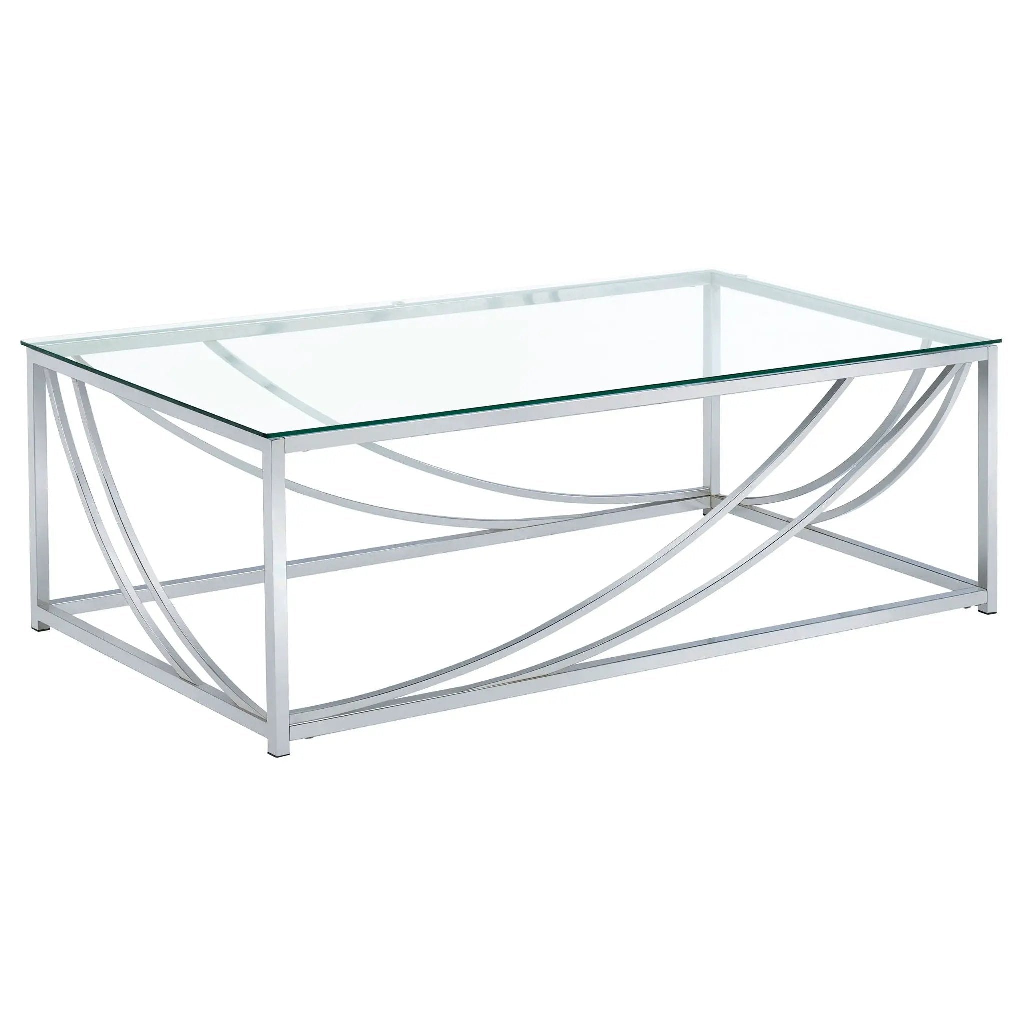 Lille 3-piece Glass Top Coffee And End Table Set Chrome by Unique Piece Furniture
