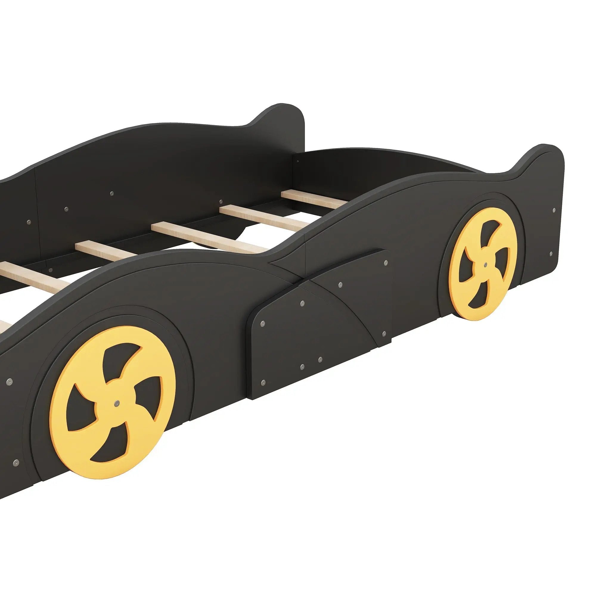 Race Car Shaped Platform Bed With Wheels And Storage by Unique Piece Furniture