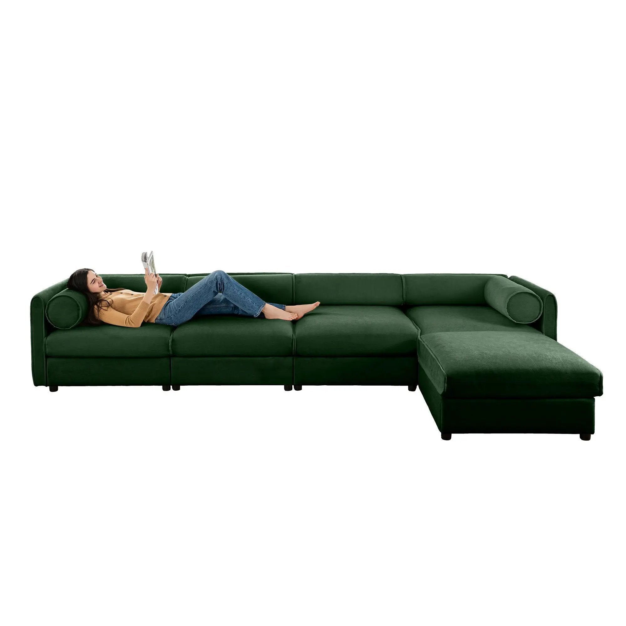 Contemporary Elegant Sofa With Storage And Ottoman by Unique Piece Furniture