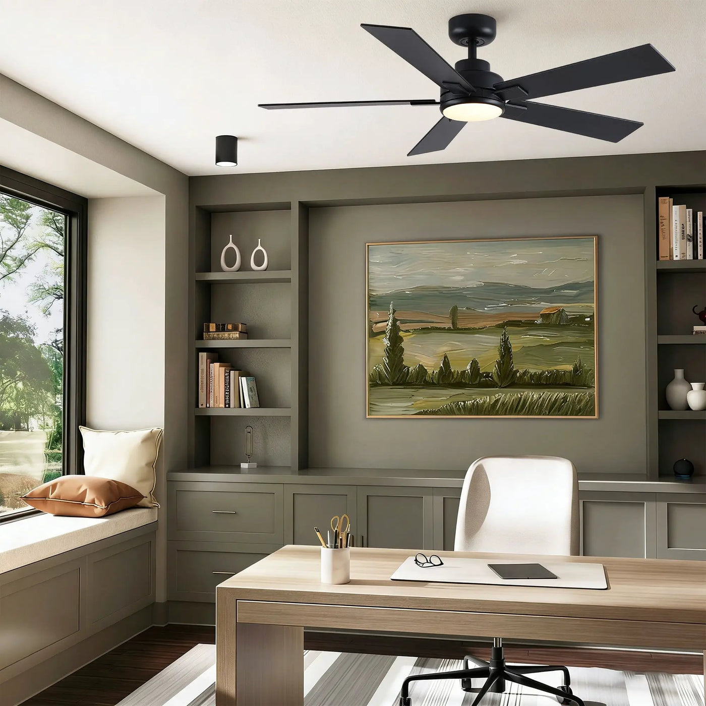 Reversible Motor Integrated LED Dimmable Ceiling Fan With Light by HouseOfZazla