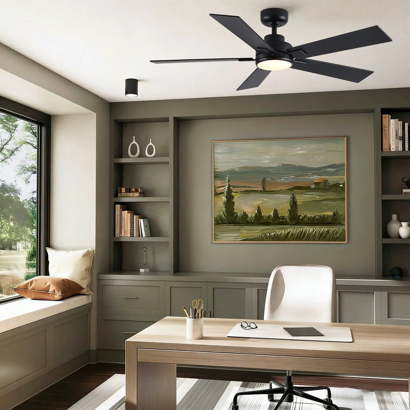 Reversible Motor Integrated LED Dimmable Ceiling Fan With Light by Unique Piece Furniture