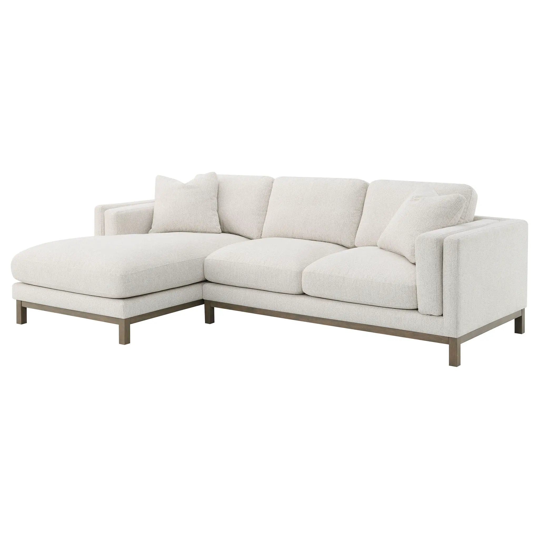 Geneva Boucle Upholstered Sectional Chaise Sofa Sand by Unique Piece Furniture