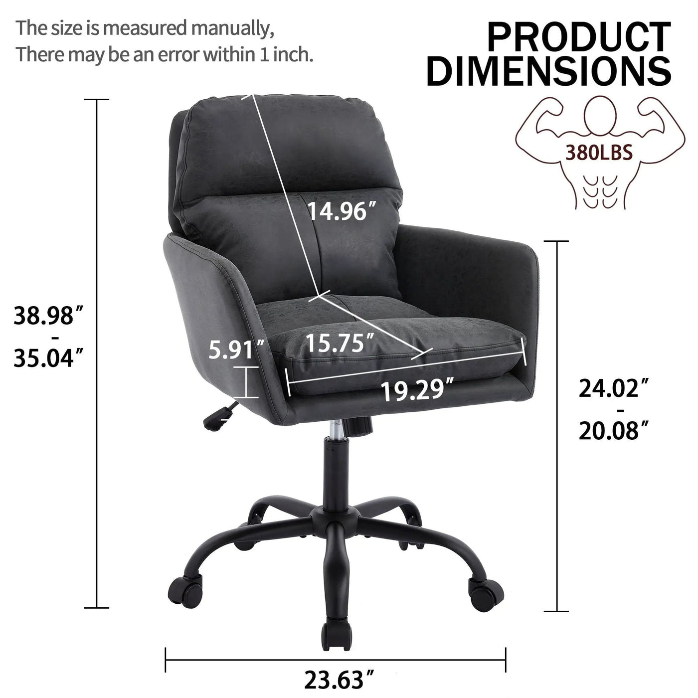 Office Chair With Adjustable Height, Ergonomic Design by HouseOfZazla