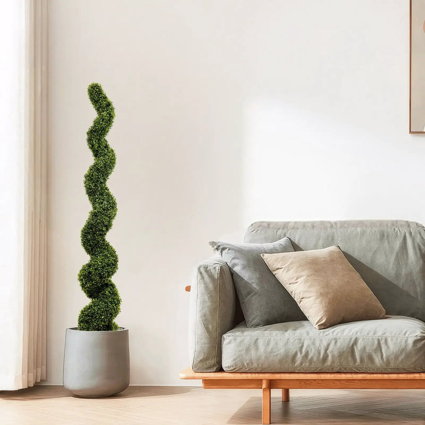 Artificial Outdoor UV Resistant Plastic Boxwood Topiary Spiral Tree by Unique Piece Furniture