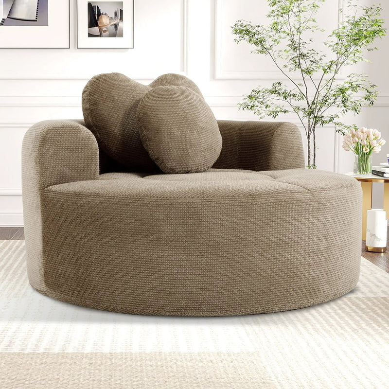 Round Sofa Bed with Memory Foam Sectional Couch for Living Room by HouseOfZazla
