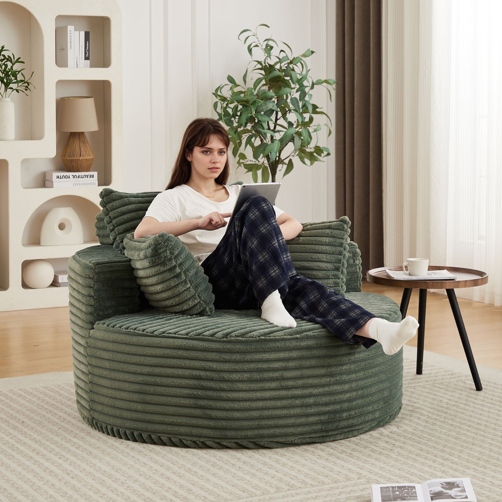 Modern Single Sofa With Backrest Pillow For Living Room by HouseOfZazla