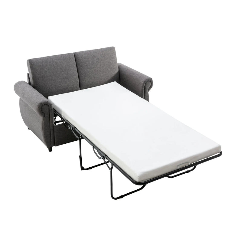 Pull Out Sofa Bed Loveseat Sleeper With Twin Size Memory Mattress With Two USB Ports For Living Room Spaces by HouseOfZazla
