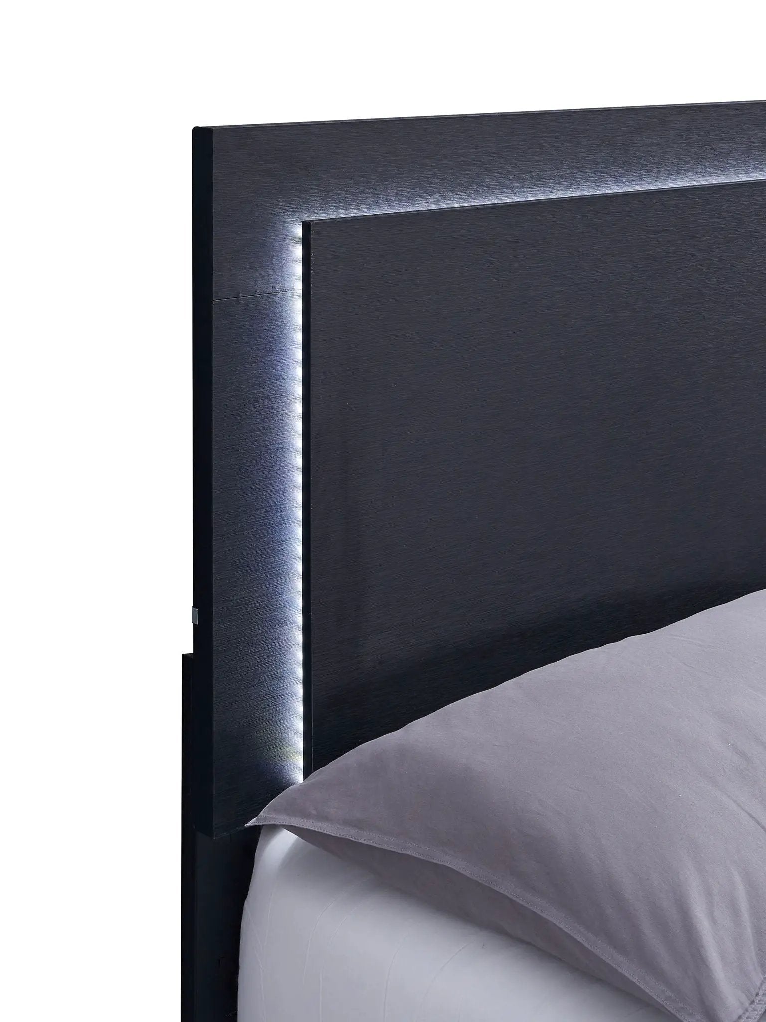 Marceline Wood Twin LED Panel Bed Black by Unique Piece Furniture