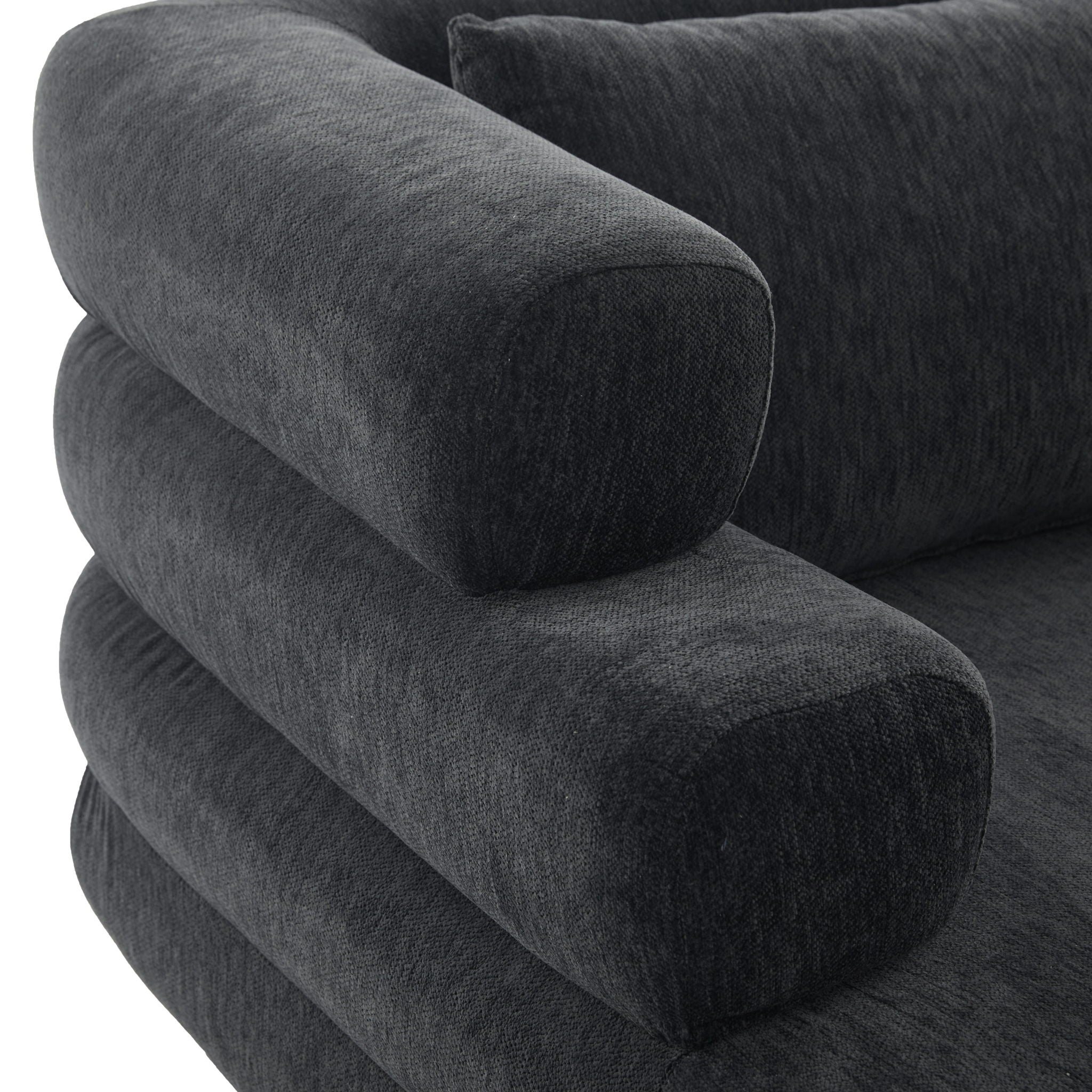 Oversized Chaise Lounge Sofa Bed with Deep Seat and Layered Armrests by HouseOfZazla