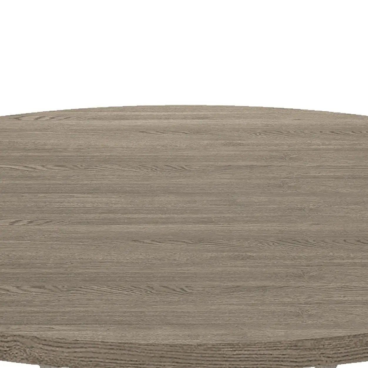 Tannen - Round Dining Table - White And Gray