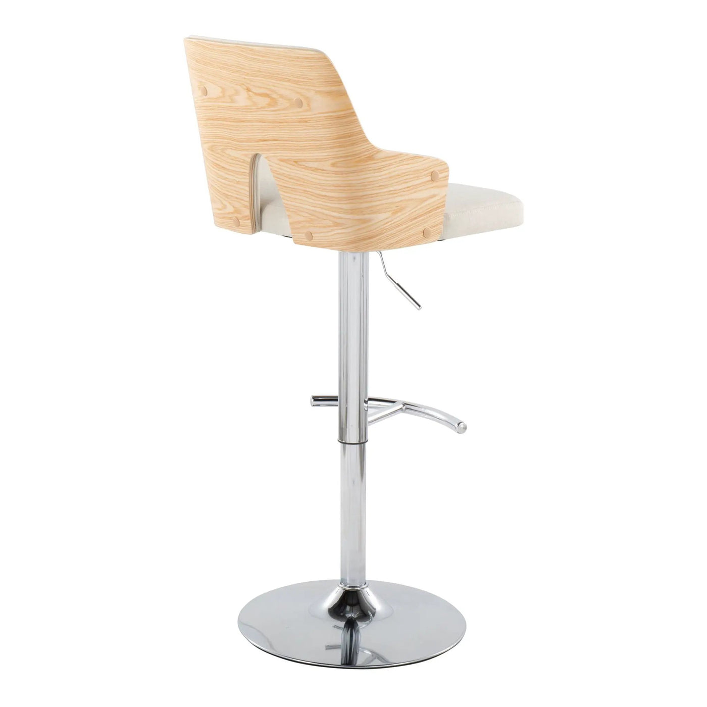 Stella - Contemporary Adjustable Barstool Stool With Swivel & Rounded T Footrest (Set of 2) by HouseOfZazla