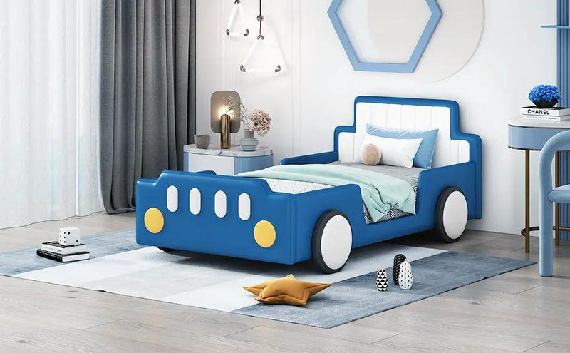 Race Car Shaped Platform Bed With Wheels by HouseOfZazla