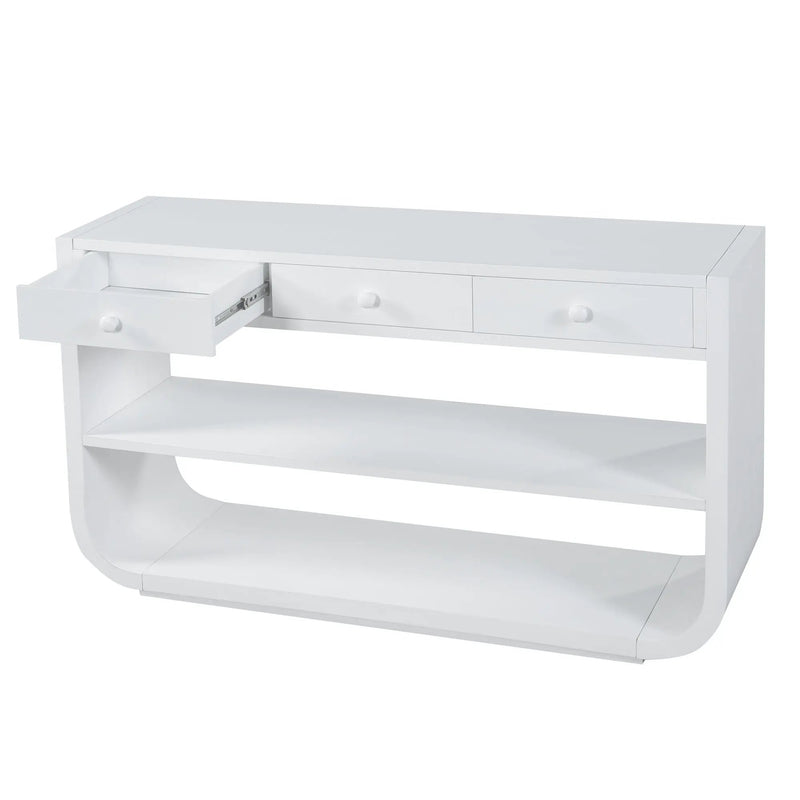 Console Table With 3 Soft Close Drawers & 2 Open Shelves by HouseOfZazla
