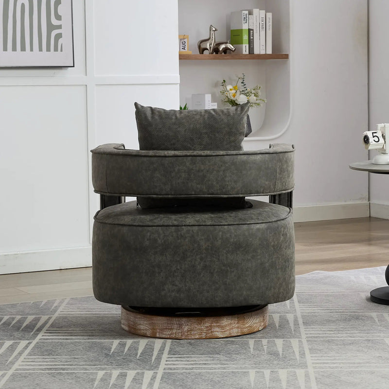 29.1"W Swivel Accent Open Back Barrel Chair by HouseOfZazla