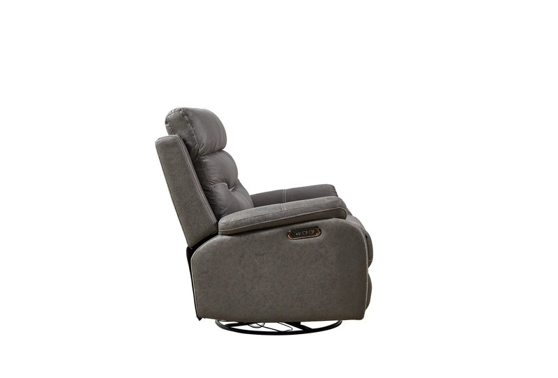 Liyasi - Dual Okin Motor Rocking And 240° Swivel Single Sofa Seat Recliner Chair Infinite Position, Head Rest With Power Function by HouseOfZazla