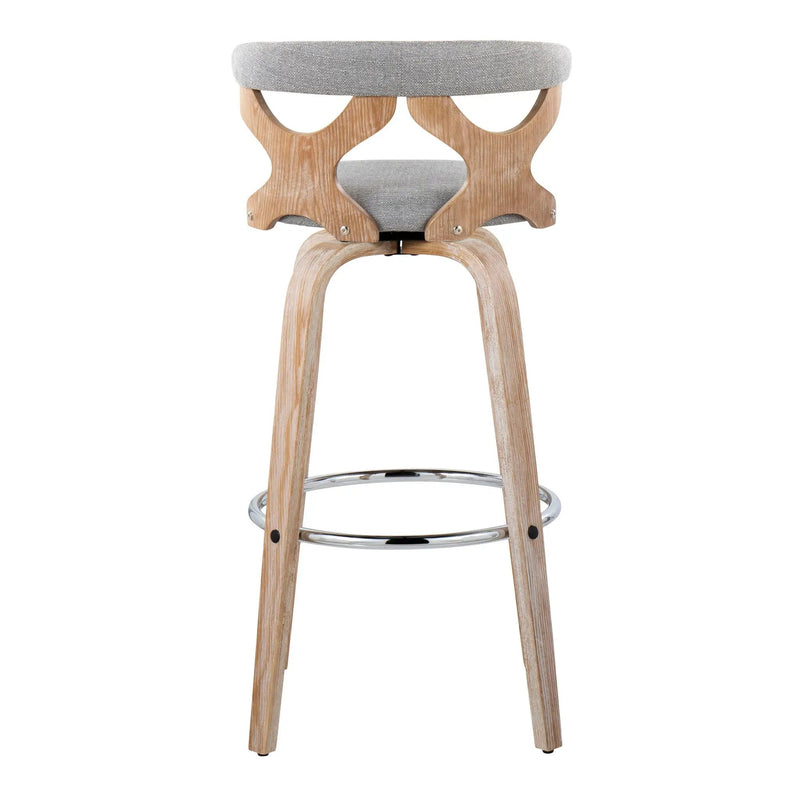 Gardenia - Contemporary Fixed Height Barstool With Swivel With Round Footrest (Set of 2) by HouseOfZazla