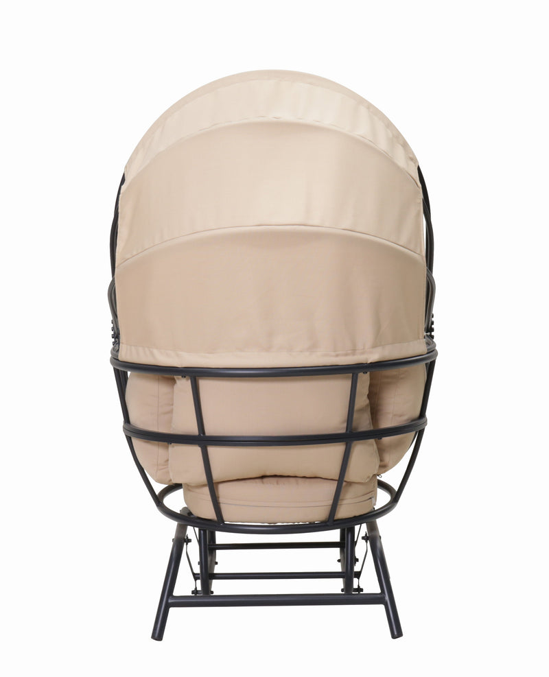 Sunnydaze Modern Luxury Egg Chair with Retractable Canopy - Taupe by HouseOfZazla