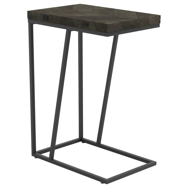 Carly Expandable Engineered Wood C-Shaped Side Table Grey by Unique Piece Furniture