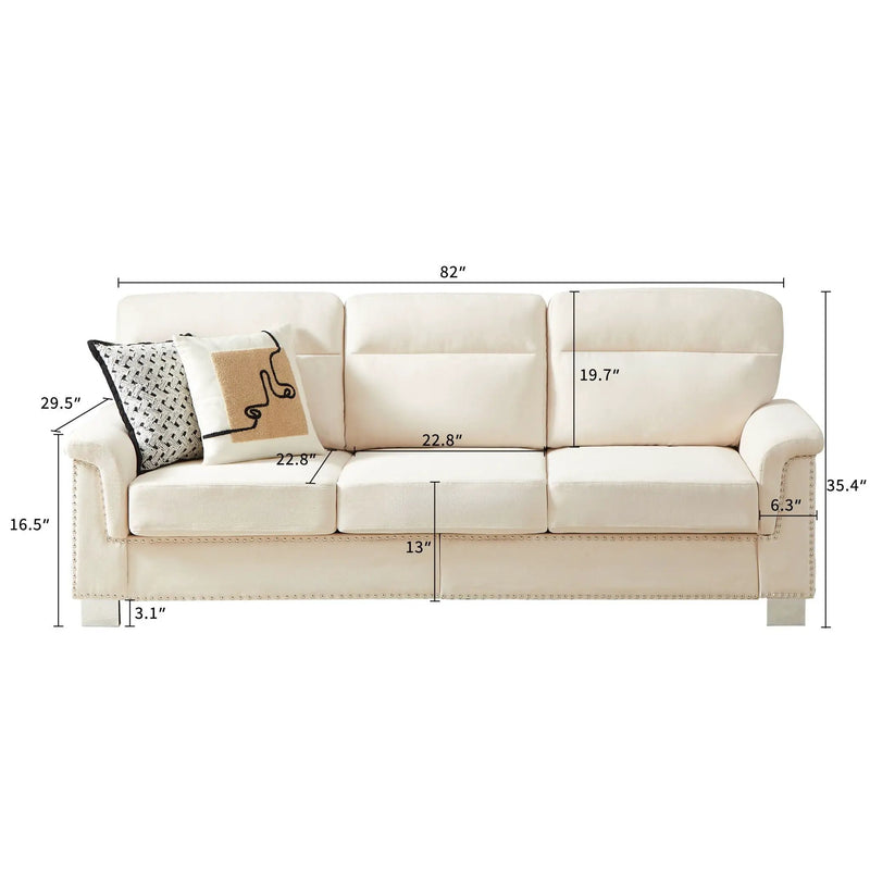3 Seater Elegant Stationary Sofa by Unique Piece Furniture
